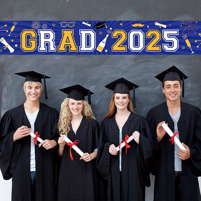 RKSTN Graduation Banner Graduation Season Festive Atmospheres Decoration Happy Graduation Bachelor Hat Graduation Certificate Garden Party