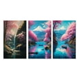 thumbnail image 2 of Designart "Blossom-Lined Stream III" Tree Cherry Blossom Wall Art Set Of 3 - Pink Tree Cherry Blossom Gallery Wall Set For Home Decor, 2 of 7