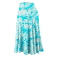 thumbnail image 3 of Made by Johnny Women's Tie Dye Lightweight Flare Midi Pull On Closure Skirt XXXL AQUA, 3 of 5
