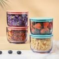thumbnail image 6 of Double Layer Rotating Stacked Food Storage Container, Plastic Sealed Transparent Fresh-keeping Box, 2-tier Organizer for Pantry, Leftovers, and Meal Prep, 3-piece Set, Red, by FAJHHA, 6 of 8