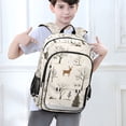 thumbnail image 6 of FORMRS Unisex School Backpack 17" Student Travel Bag with Laptop Compartment, Beige Christmas Forest, 6 of 7