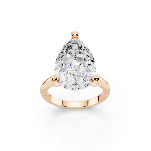 Bling Craft 14K Rose Gold Plated 925 Sterling Silver Wedding Engagement Ring for Women 6 CT 15.8x10.10MM Solitaire Pear Cut Moissanite Ring Trendy Gold Jewelry Promise Ring Size 9.5