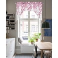 thumbnail image 4 of Pink Eucalyptus Leaves Swag Valances for Windows, Small Curtains Drapes, Spring Botanical Leaf Branches Kitchen Window Curtains Over Sink Window Treatment Valance for Bedroom/Bathroom 56"x36", 4 of 5