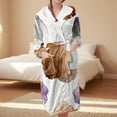 thumbnail image 4 of Gifts for Women Robes for Women Fluffy House Coat Oversized Soft Women's Sleepwear Spa Womens Bathrobe Brown, 4 of 5