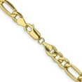 thumbnail image 3 of Auriga Fine Jewelry 10K Yellow Gold 6.25 mm Semi-Solid Figaro Chain Necklace for Women 18", 3 of 6