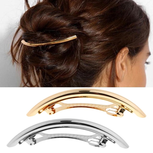 Paquete de 2 pasadores de tubo automático francés francés pasador de cabellero grande horquils soporte para mujeres BLESIY Pasador con pinza para el cabello para mujer