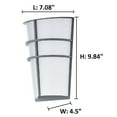thumbnail image 2 of 2x2.5W LED Outdoor Wall Light w/ Silver Finish and White Plastic Glass by Eglo 94137A in Silver Finish, 2 of 3