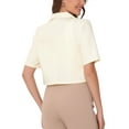 thumbnail image 3 of INSPIRE CHIC Women's Cropped Short Sleeve One Button Notched Collar Work Blazer XS Beige, 3 of 6
