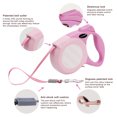 thumbnail image 2 of DOGNESS Reflective Retractable Dog Leash, One Button Brake & Lock Anti-Slip Handle, Strong Nylon Ribbon Tape, 13-19 ft Long Dogs, Three Colors Reflective Sticker (Pink, 16 ft / up to 90 lbs), 2 of 5