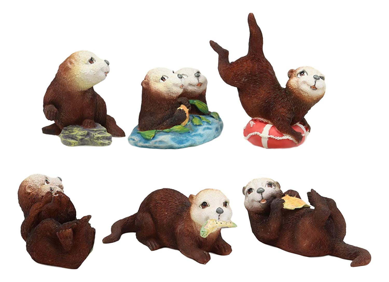 marine resin art Sea otter pup figurine cute creature one of a kind otter sculpture unique gift