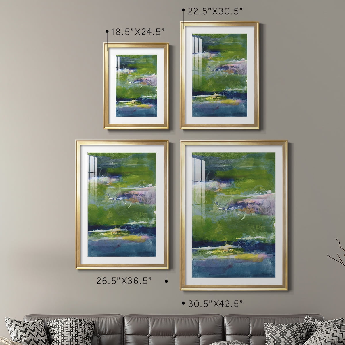 Wexford Home Bales of Color I Premium Framed Print, 18.5" x 24.5" - Ready to Hang, Gold (Set of 2)