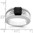 thumbnail image 3 of 14K White Gold Onyx And Diamond Mens Ringsize 10 (Width 4.4 To 10) - Jbsp, 3 of 5