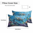 thumbnail image 3 of Waterproof Throw Pillow Covers Set of 2, 20x12 Inch Coastal Blue Turtle Decorative Pillowcases Outdoor Pillow Slip Cushion Covers Set for Couch Tent Tropical Ocean Animal Coral Fish, 3 of 7