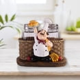 thumbnail image 2 of Fat Chef Resin Decorative Wine Bottle Holder Rack, French Chef Figurine Cook with Fruit Tray Container, for Kitchen Wine Cellar Hosting Table Decor Piece (B), 2 of 5