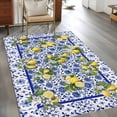 thumbnail image 2 of Lemon Flower Area Rugs 4x6 ft Summer Lemon Blue Floral Texture Washable Rug Non Slip Indoor Carpet Absorbent Floor Mat for Living Room Bedroom Dining Room, 2 of 9