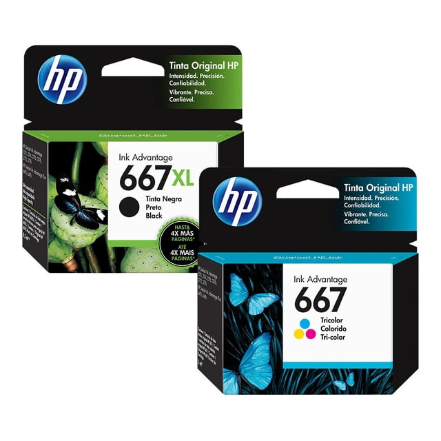 Tinta HP 667xl Negra Original + 667xl Tricolor Original