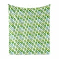 thumbnail image 1 of Watercolor Soft Flannel Fleece Throw Blanket, Graphical Print of Shapes in Color Transitions, Cozy Plush for Indoor and Outdoor Use, 70" x 90", Fern Green Blue, by Ambesonne, 1 of 5