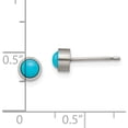 thumbnail image 4 of Titanium Brushed Turquoise 5mm Stud Earrings (5 X 5) Made In China tbe108, 4 of 5