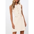 thumbnail image 2 of Vestido MEROKEETY para mujer, formal, sin mangas, color marfil, 2 of 9