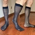 thumbnail image 3 of Huhudde Mens Thin Dress Socks Silk Sheer Business Socks Soft Nylon Work Trouser Socks Over the Calf Socks Knee Highs Dress Socks, 3 of 17