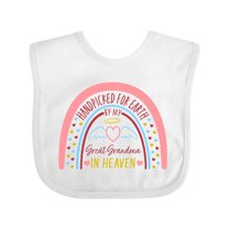 Inktastic Handpicked for Earth by My Great Grandma in Heaven Rainbow Boys or Girls Baby Bib