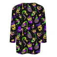 thumbnail image 4 of QATAINLAV Lightening Deals Mardi Gras Shirts for Women Carnival Party Tunic Blouses 3/4 Sleeve 3D Print Casual Fashion Shirts Tops Multicolor XL, 4 of 6