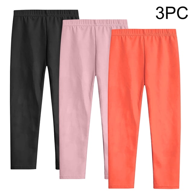 Odeerbi 3-12 Años Niñas 3 Pcs Leggings Medias Elásticas Pantalones Recortados Suavidad Cómoda Medias Respirables