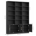 thumbnail image 6 of Homfa 5-Tier Triple Wide Bookcase with 4 Doors, 15 Cubes Bookcase with 2 Cabinets for Study Living Room Home Office, Black, 6 of 7