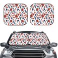 thumbnail image 2 of Balery 2 Piece Red Blue Leaves Car Windshield Sun Shade|Foldable Front Windshield Shade for Car Front Window for Most Sedans SUV Truck-Large, 2 of 7