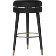 thumbnail image 4 of Tabouret de bar pivotant en velours corail, 4 of 15