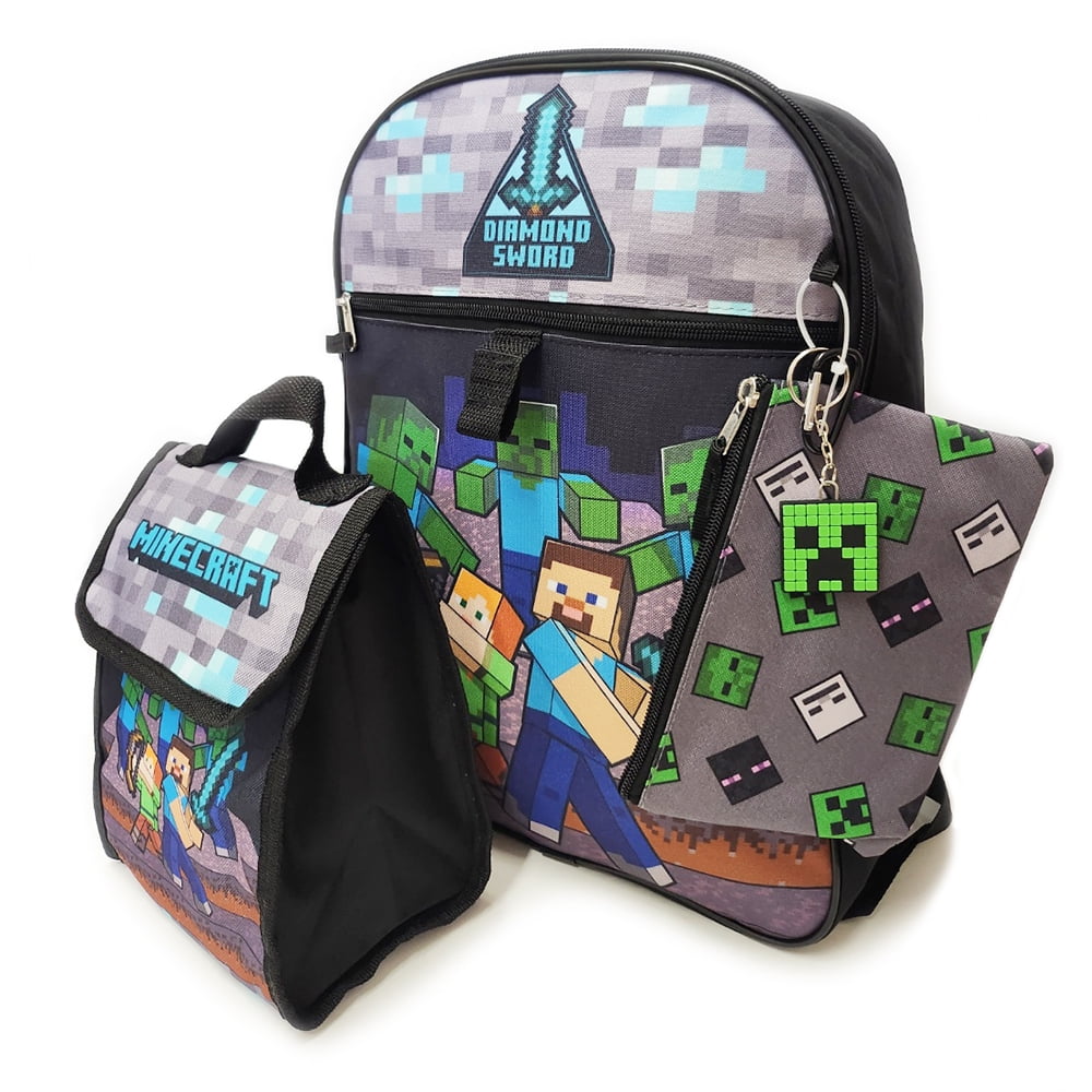 Backpack - Minecraft - Diamond Sword 16" 6 Piece Set