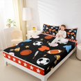 thumbnail image 4 of jejeloiu Baseball Gamer Gaming Queen Sheet Sets,Football Rugby Sport Flat Sheet,Game Trophy Queen Fitted Sheet For Boys Kids,Ultra Soft Home Decor,4pcs, 4 of 7