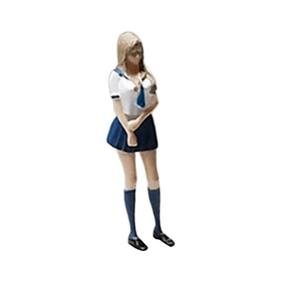 Figura de niña de resina 1:64, muñeco de personaje pintado a mano en miniatura, gente pequeña para colecciones de Micro paisaje, diseño de dioramas, Uniforme de pie Sunnimix Figuras de dioramas