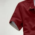 thumbnail image 4 of IYTR Mens Shirts Summer Slim Fit Daily Work Shirts Casual Comfy Solid Color Fashion Button-up Turndown Collar Short Sleeve T Shirts Wine L, 4 of 4