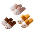 thumbnail image 5 of Pantuflas de algodón para mujer, zapatos de felpa con garra de gato de dibujos animados para pareja, pantuflas cálidas y suaves para interiores para hombres, 5 of 5