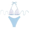thumbnail image 5 of JAKANYQ New Split Plaid Print Strappy Bikini Vibrant Colorful Swimsuit, M, 5 of 5