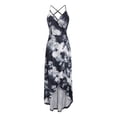 thumbnail image 3 of SMihono Robe Maxi Bohème d'Été pour Femmes Grande Taille Robe Maxi Asymétrique pour Femmes Décontractée à Col en V d'Été à Fleurs Sans Manches Robes de Plage Évasées Robe d'Été, 3 of 9