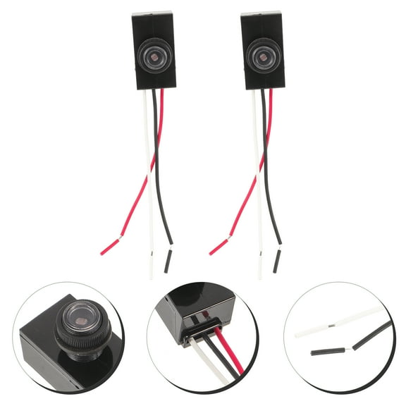 ETEREAUTY 2Pcs 120V Black Dusk to Dawn Photocell Light or for Outdoor Garden Lighting