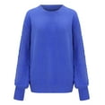 thumbnail image 4 of Duoif Sweaters for Women Trendy Women's Autumn and Winter New Casual Thickened and Warm Solid Color External Knitted Pullover Sweater Women's Sweaters Womens Tops Blue XXL, 4 of 5