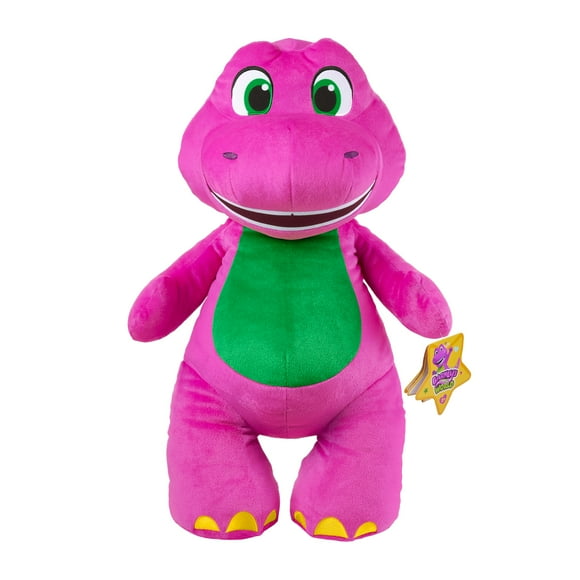Fisher-Price Barney’s World Jumbo Barney en peluche, figurine de 26 pouces, grande échelle et texture douce