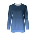 thumbnail image 5 of Hrsba Women's Oversized Casual Tops, Fall Tops for Women Gradient Print Round Neck Long Sleeve Sweatshirt with Side Slits Casual Women Casual Tops, 5 of 5