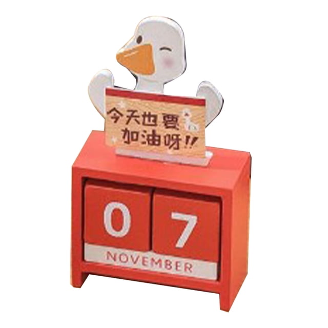 Calendario de cubos de Madera Jadeshay calendario perpetuo decoración escritorio