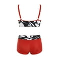 thumbnail image 4 of vigerkar Women Two Piece Swimsuits with Boyshort High Waisted Bikini Set Tummy Control Bathing Suit Red, XL, 4 of 6