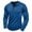 Blue, variant on Jalioing Long Sleeve Casual Shirt for Men Cotton Crew Neck Button T Shirt Solid Color Basic Loose Pullover Tee