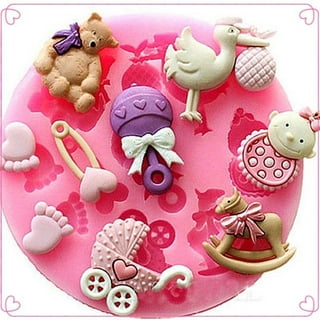  MYPRACS Cute Baby Silicone Fondant Cake Mold Baby Foot Fondant  Mold Baby Bottle Cradles Shoes Clothes Mold For Baby Shower Cake Decorating  Chocolate Candy Polymer Clay Set Of 6 : Home
