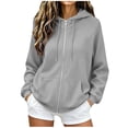 thumbnail image 4 of Cekizud Hoodies for Women Zip up Hooded Jacket Long Sleeve Fleece Sweatshirt with Pockets, Sizes S-2XL, 4 of 7