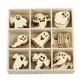 thumbnail image 2 of 72Pcs Wooden Halloween Cutouts Ghost Shapes Wooden Slices Hanging Ornaments Embellishments Set, 2 of 4