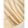 thumbnail image 4 of Yellow Womens Halter Tie Front Ruched Bust Textured Layered Ruffle Hem Mini Dress, 4 of 6