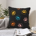 thumbnail image 2 of DouZhe Velvet Decorative Throw Pillow Covers Set of 2, Soft Square Cushion Cover with Invisible Zipper Colorful Animal Pet Paws Printing, 20"x20", 2 of 7