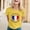 Yellow, variant on Womens Tshirts Crewneck Short Sleeve Bastille Day Print Blouse Casual Womens Blouse Black L